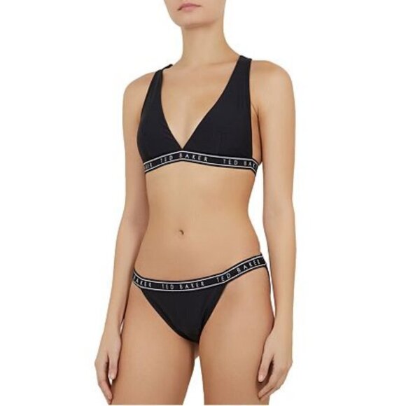 💕TED BAKER LONDON💕 Reetta Logo Bikini Bottoms Black TB4 US 10 NWT - Picture 6 of 16